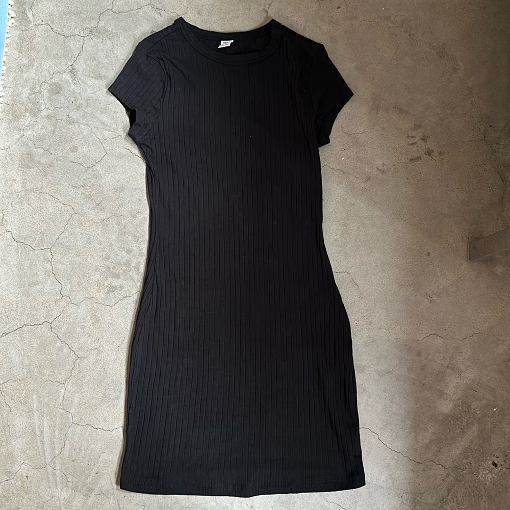 NWOT Black ribbed cotton dress size XS